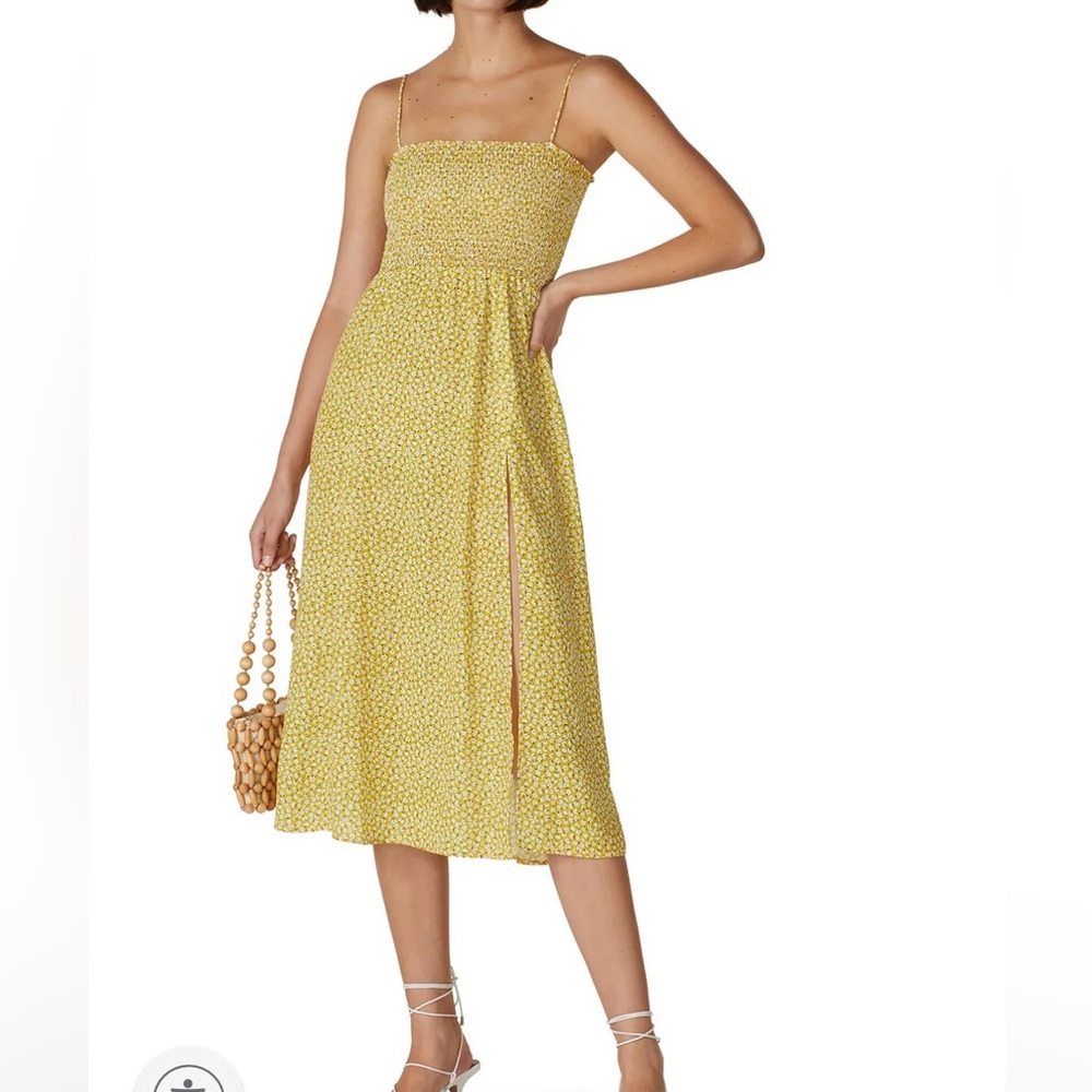 RESA Yellow Floral Ashley Midi Dress